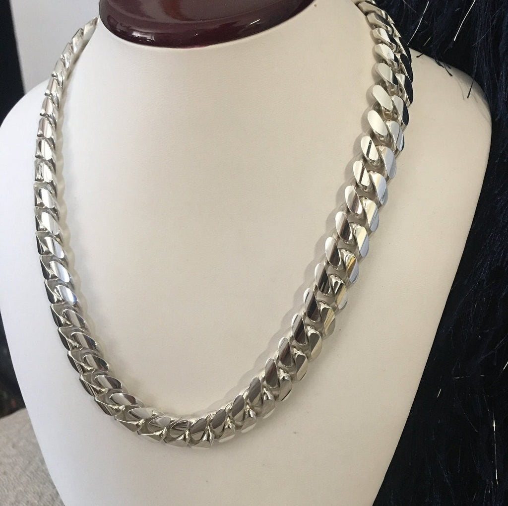 14mm silver Cuban link clasp