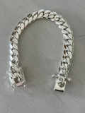 12mm silver Cuban link bracelet with diamond