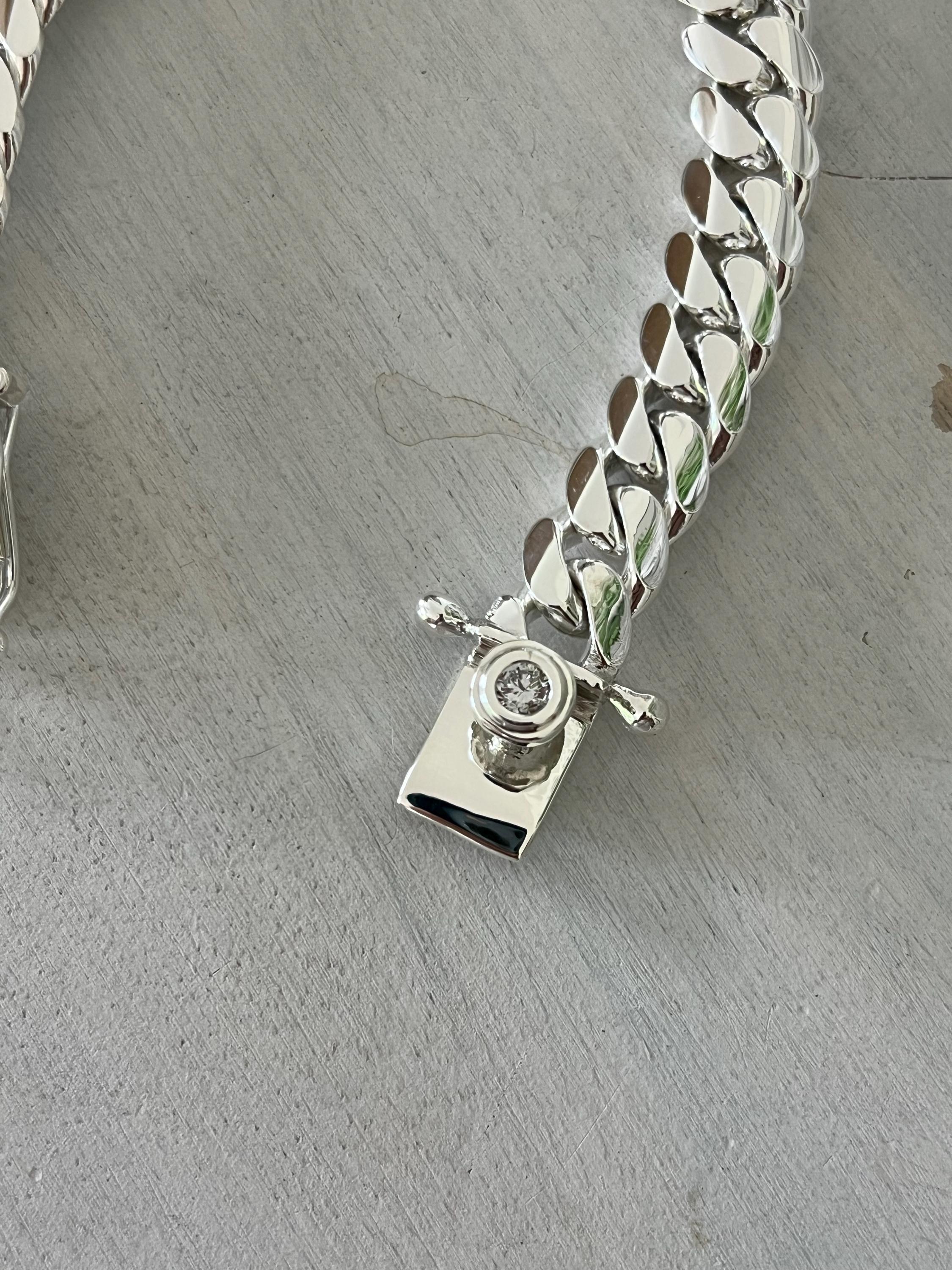 Silver Cuban link bracelet