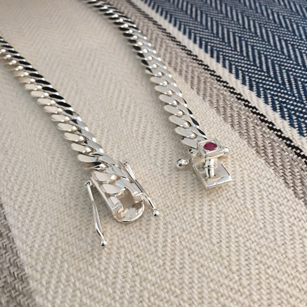 Ruby clasp detail