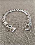 10mm Cuban link bracelet with sapphire