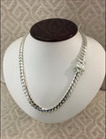 8mm silver Cuban link necklace