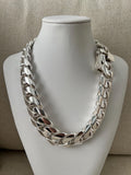 25mm silver Cuban link necklace