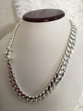 12mm silver Cuban link necklace
