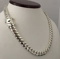 9mm silver Cuban link necklace