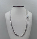 7mm silver Cuban link with blue topaz