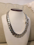 19mm silver Cuban link with ruby