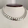 12mm silver Cuban link chain