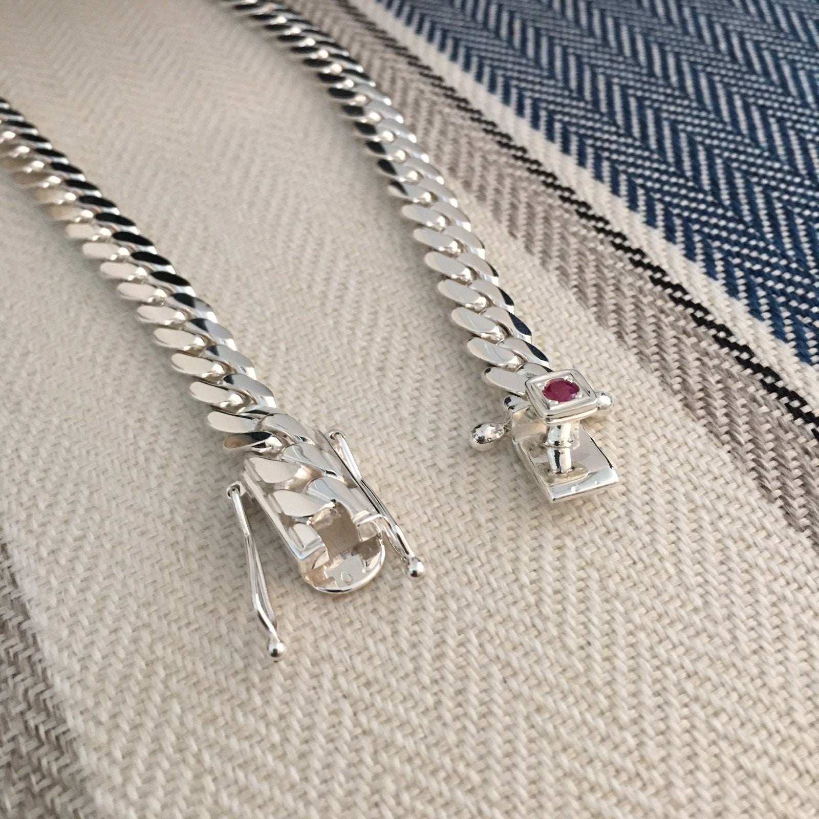 Ruby clasp detail