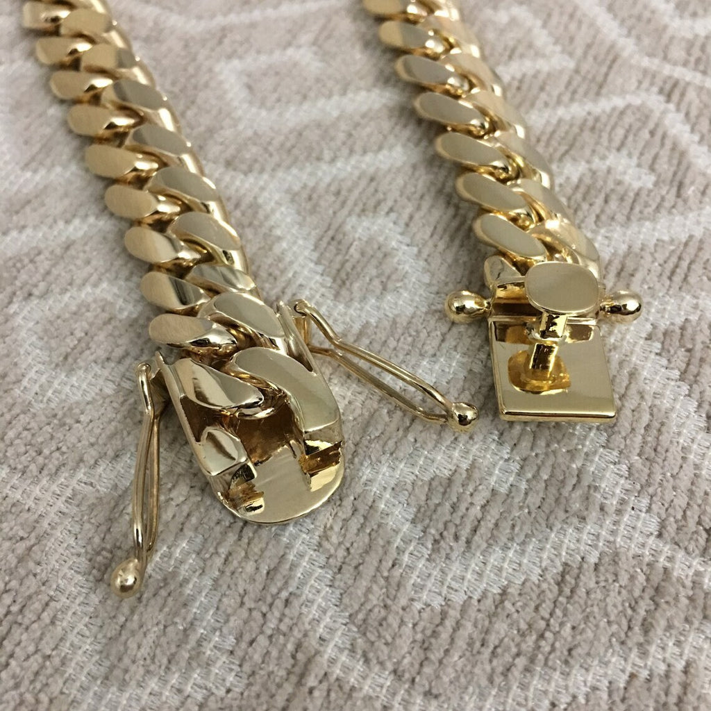 Gold necklace angle view