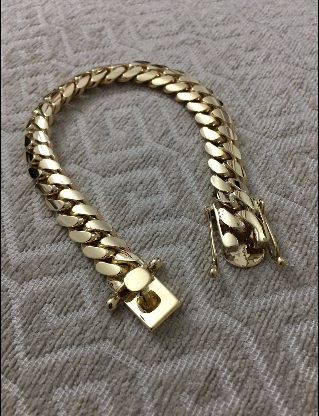 15mm 14K gold Cuban link bracelet