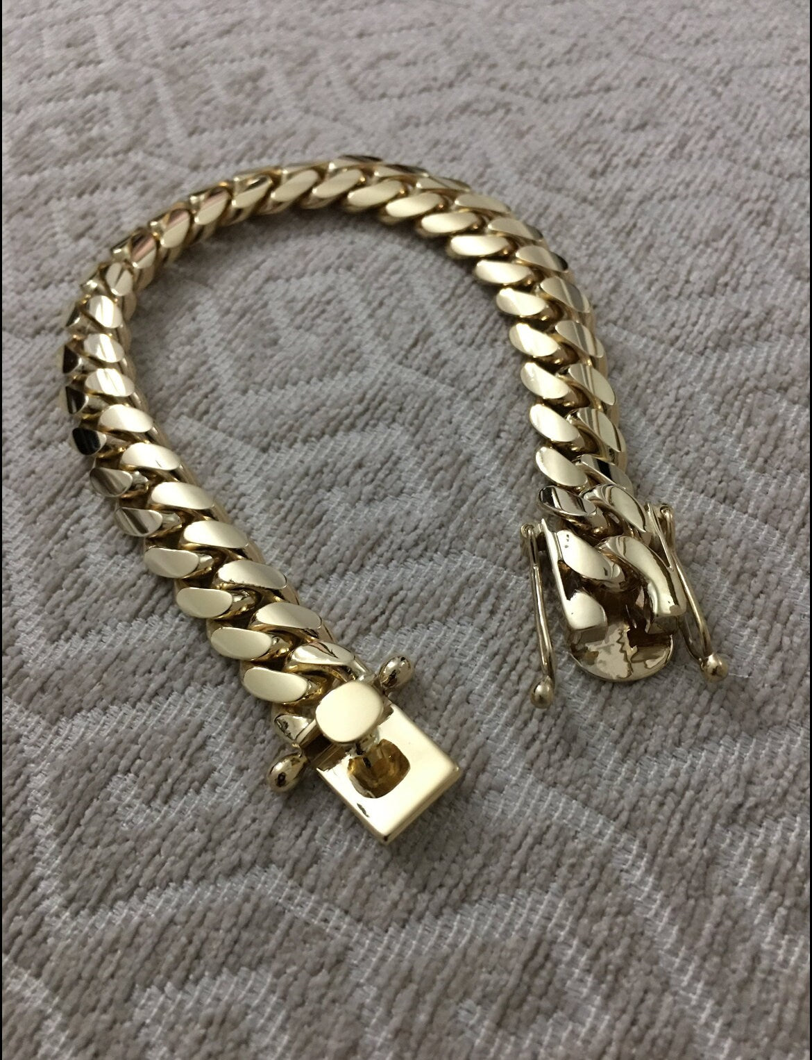 15mm 14K gold Cuban link bracelet