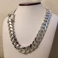 22mm silver Cuban link with ruby