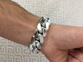 18mm silver Cuban link bracelet