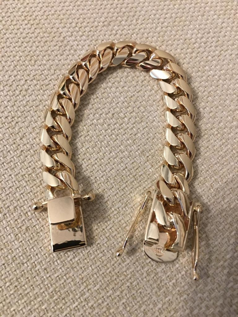 12mm 10K gold Cuban link bracelet