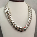 19mm silver Cuban link necklace