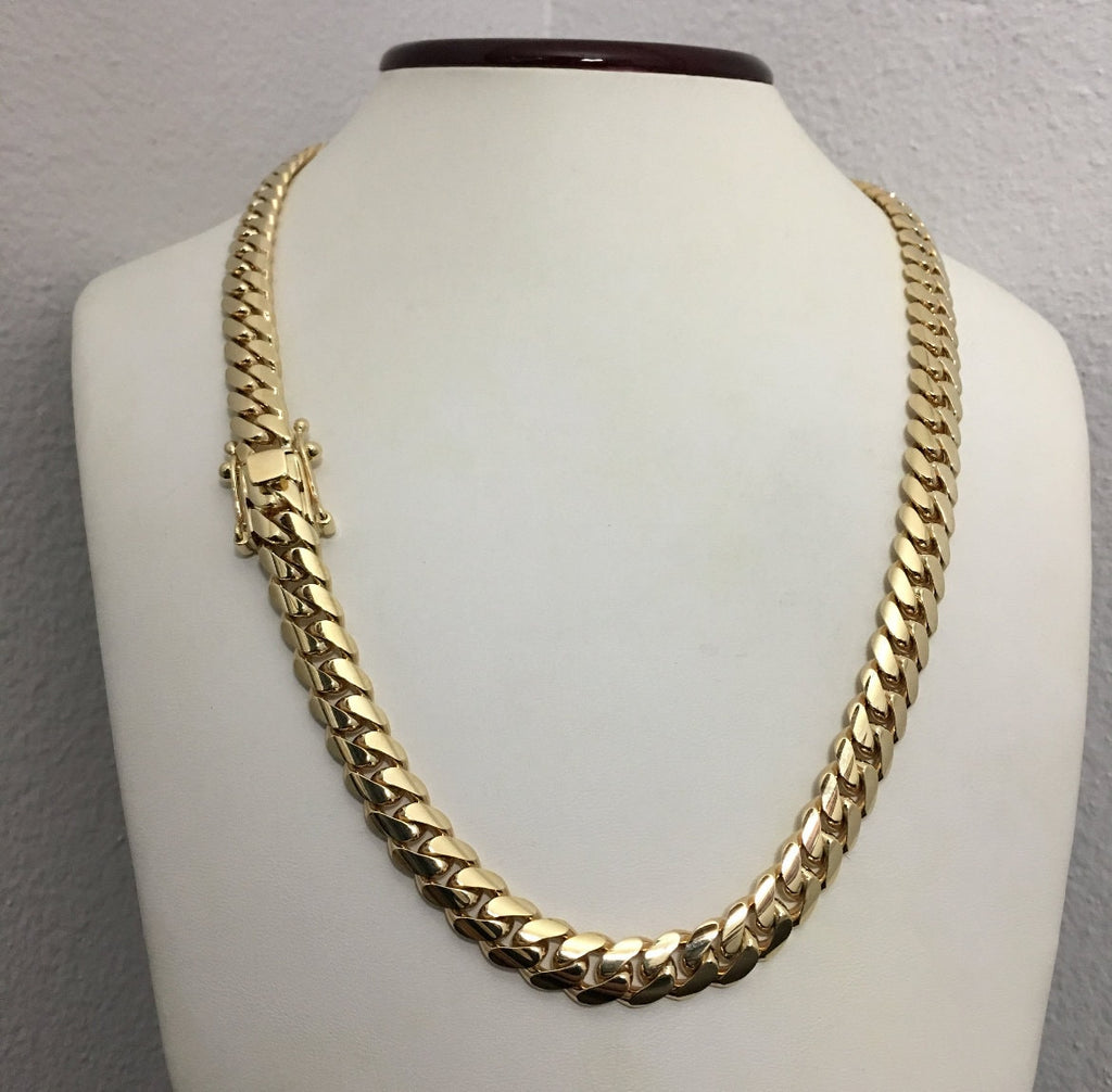 10mm 14K gold Cuban link necklace