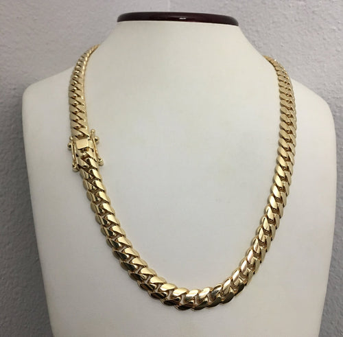 10mm 14K gold Cuban link necklace