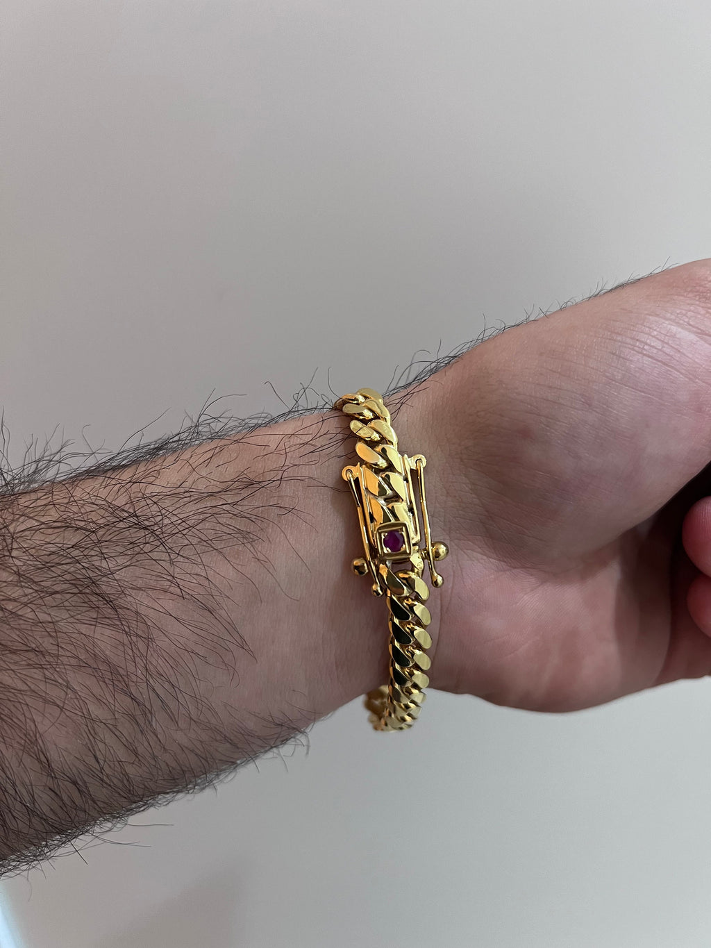 7mm 14K gold bracelet with ruby