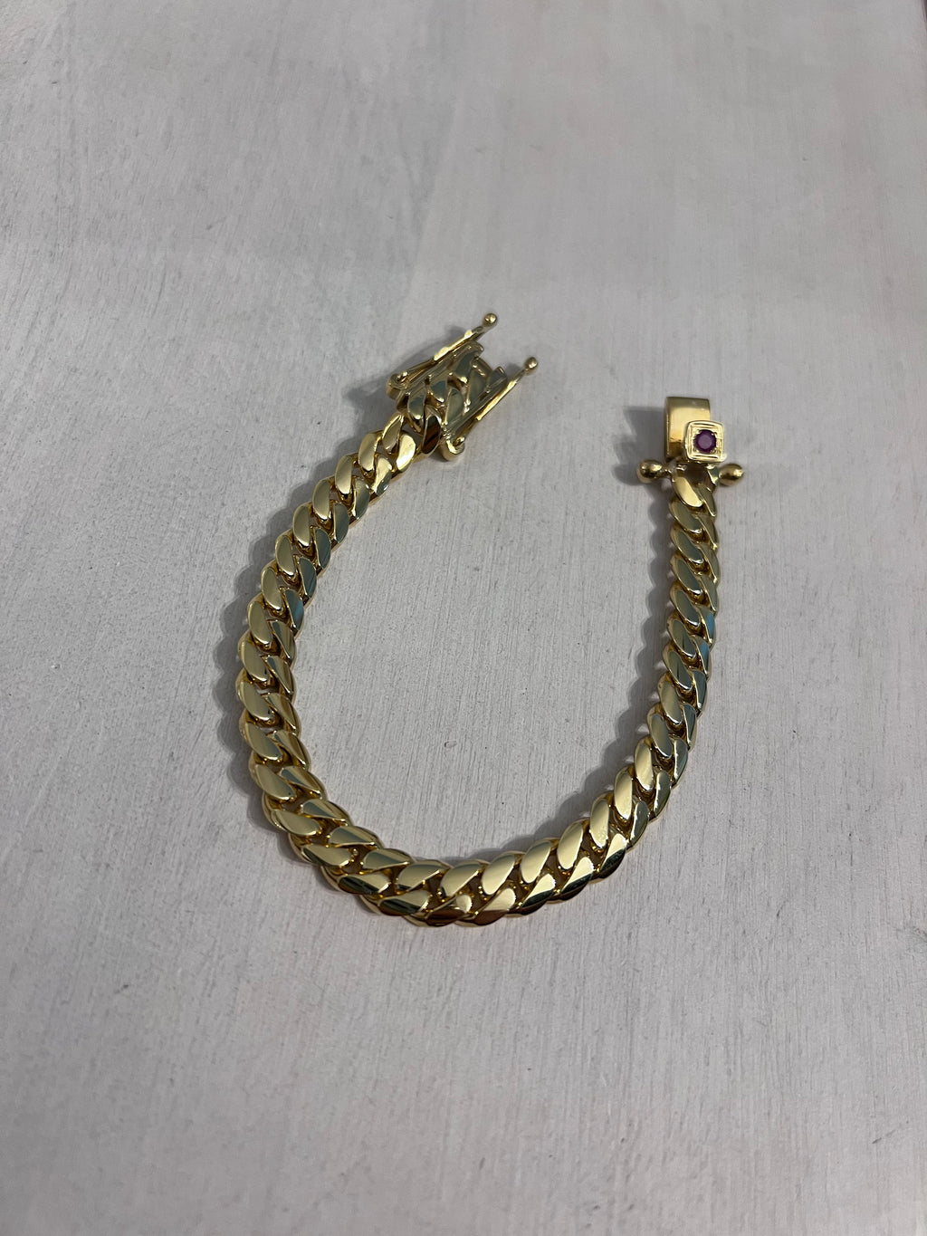 Gold bracelet worn
