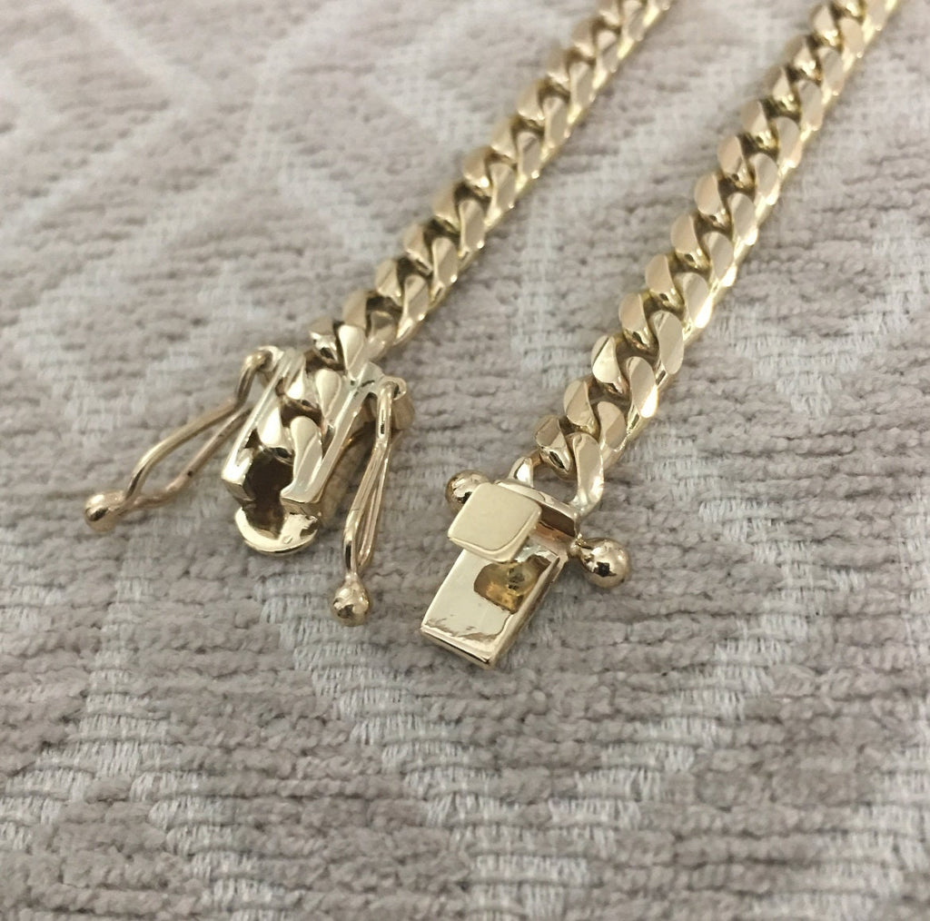 Gold necklace worn