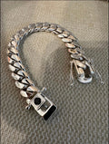12mm silver bracelet with sapphire lock