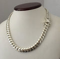 10mm silver Cuban link necklace