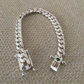 8mm silver bracelet with emerald