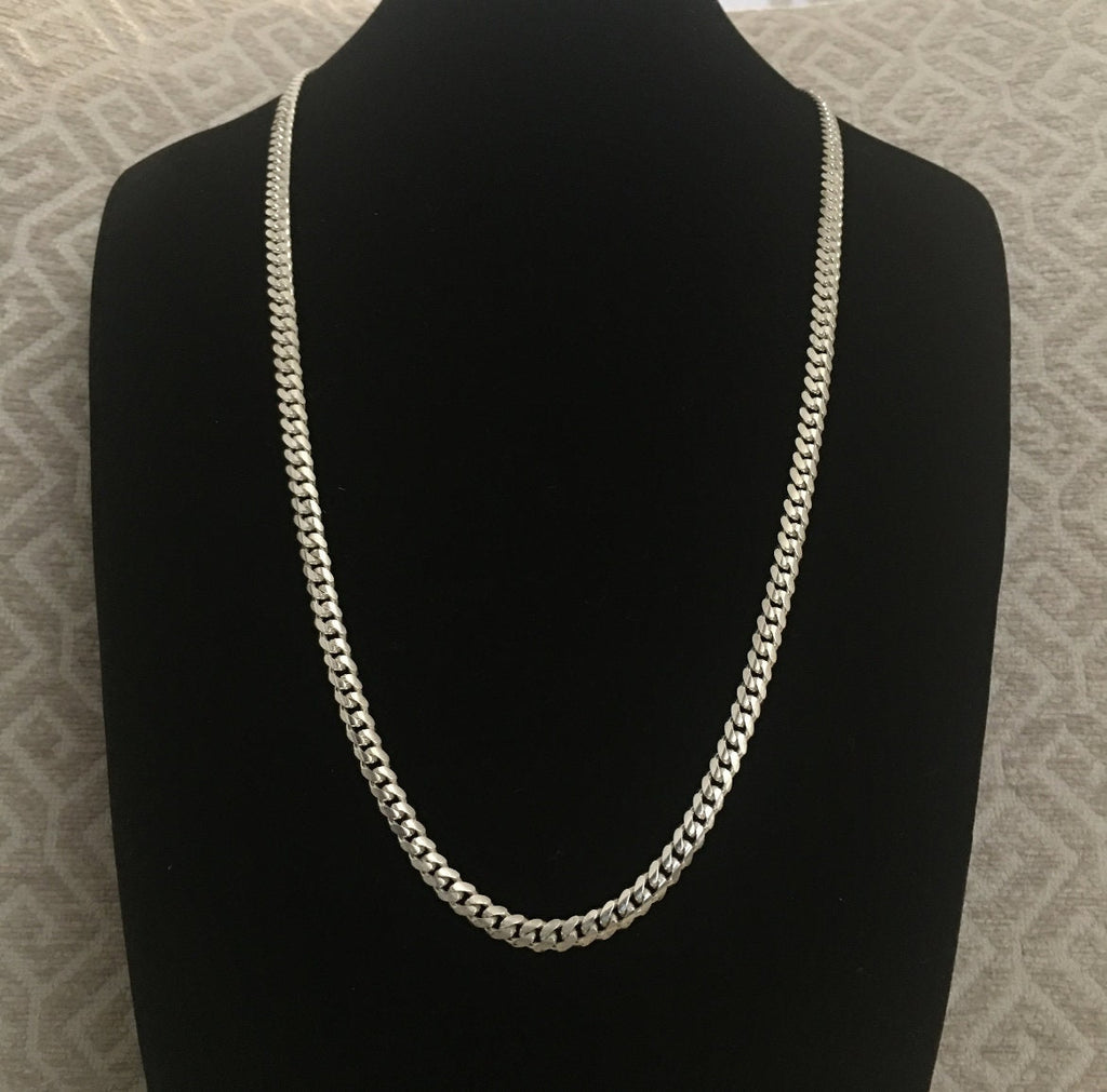 7mm silver Cuban link necklace