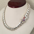 14mm silver Cuban link with amethyst