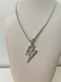 Silver lightning bolt pendant
