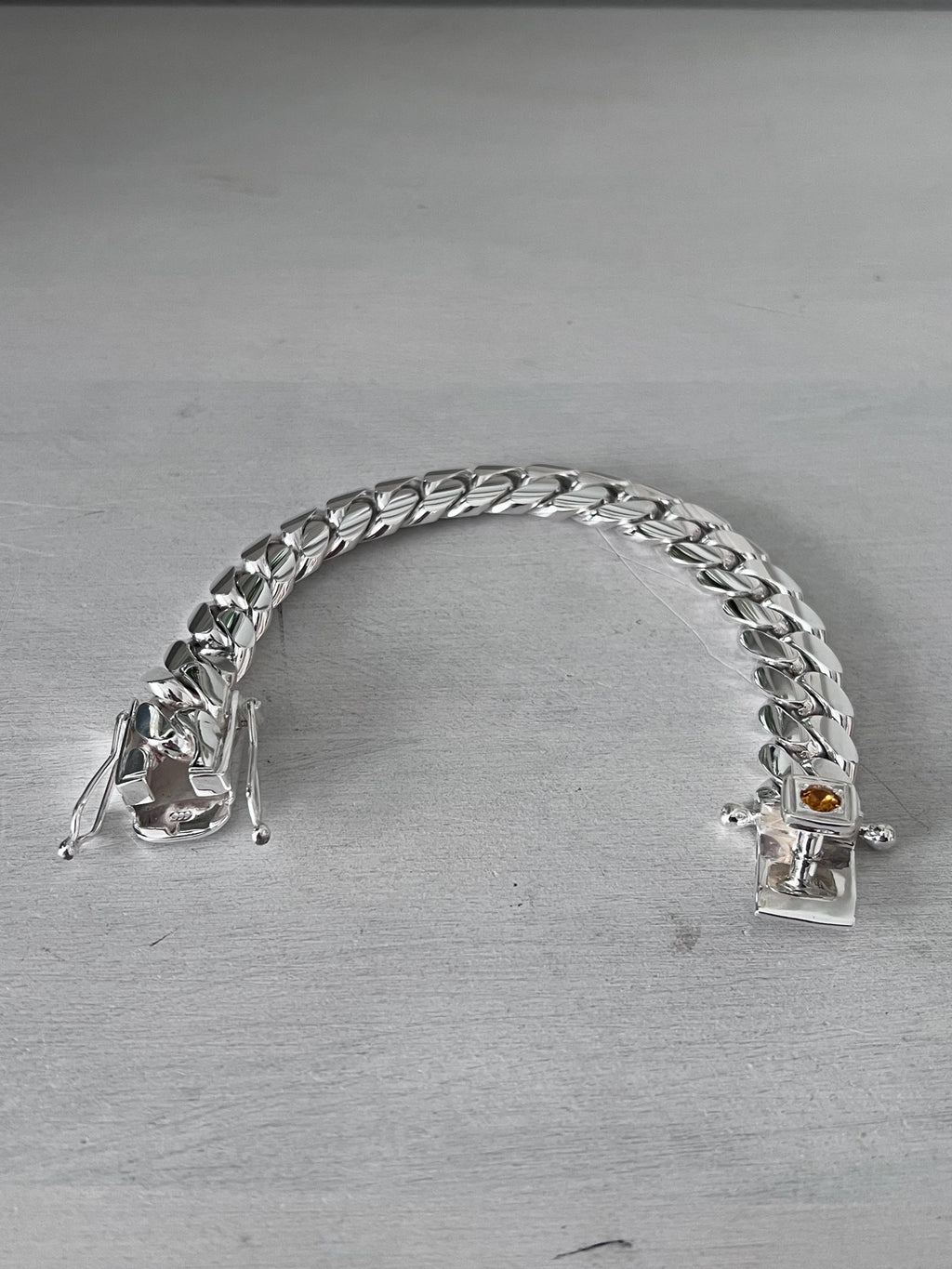14mm silver bracelet with citrine