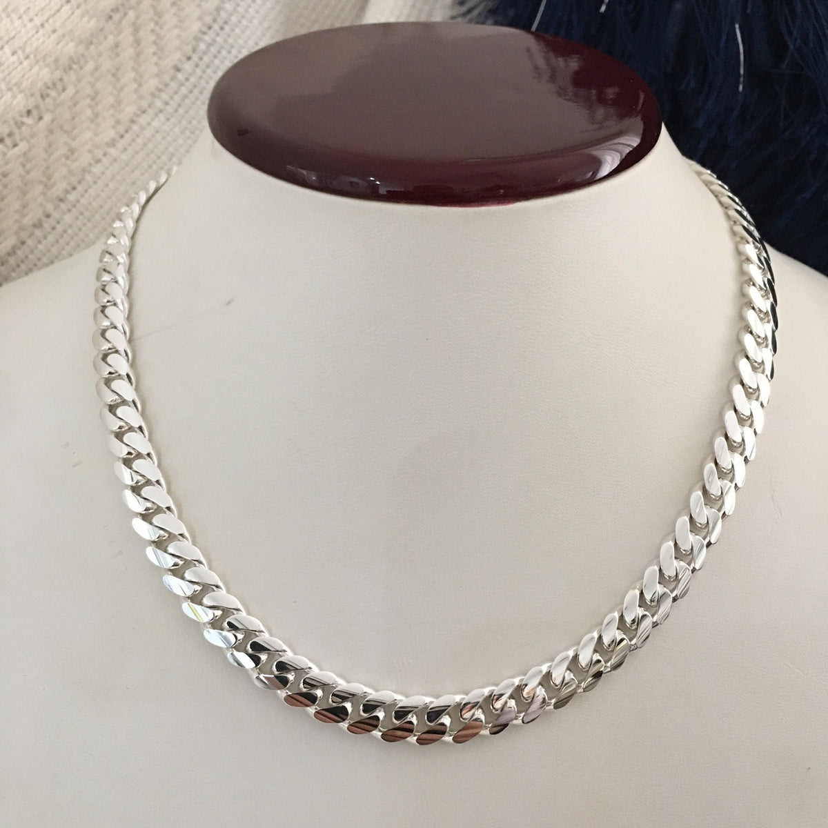 10mm silver Cuban link 16 inch