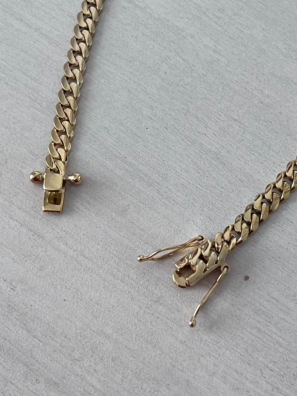Gold links close up