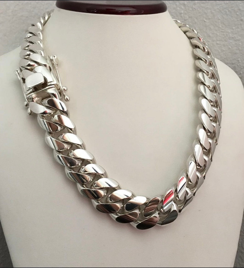 20mm silver Cuban link necklace
