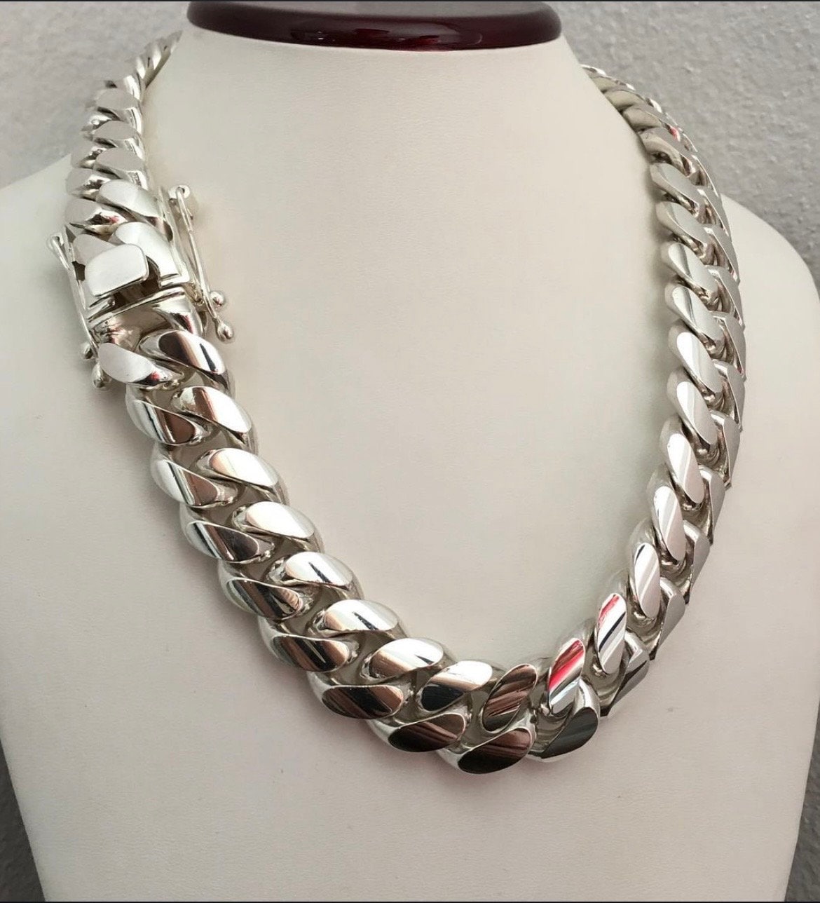 20mm silver Cuban link necklace