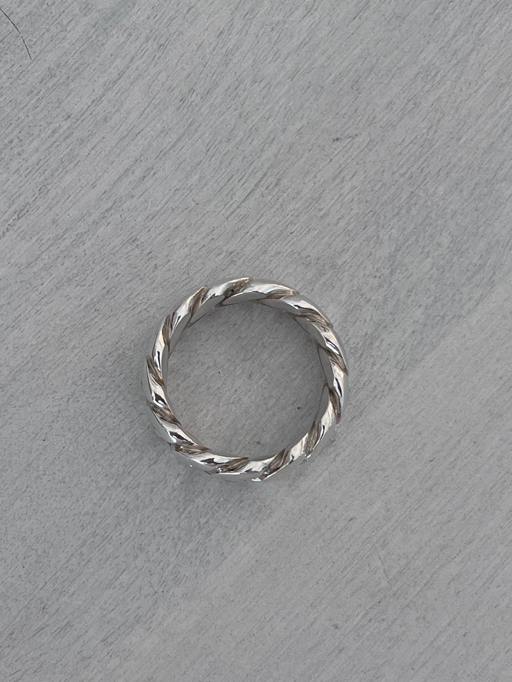 Silver ring close up